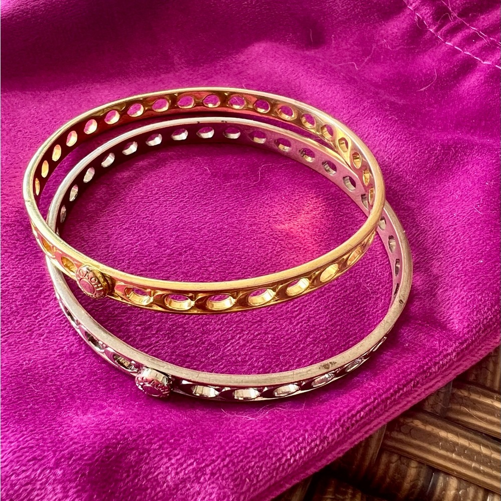 Vintage Gold and Silver tone Classic C Coach Bangles.